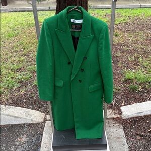 Zara Vibrant Green Trench Coat